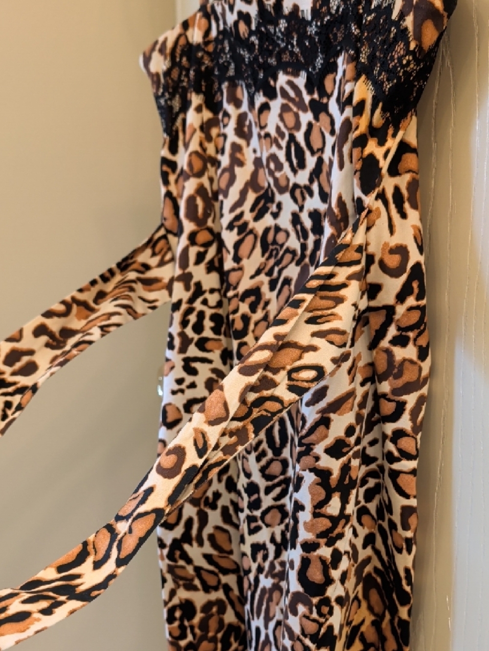 Guess Leopard Print Slip Dress Size 8 Cotton Spandex Cheetah Bodycon Mini Dress - Picture 7 of 11